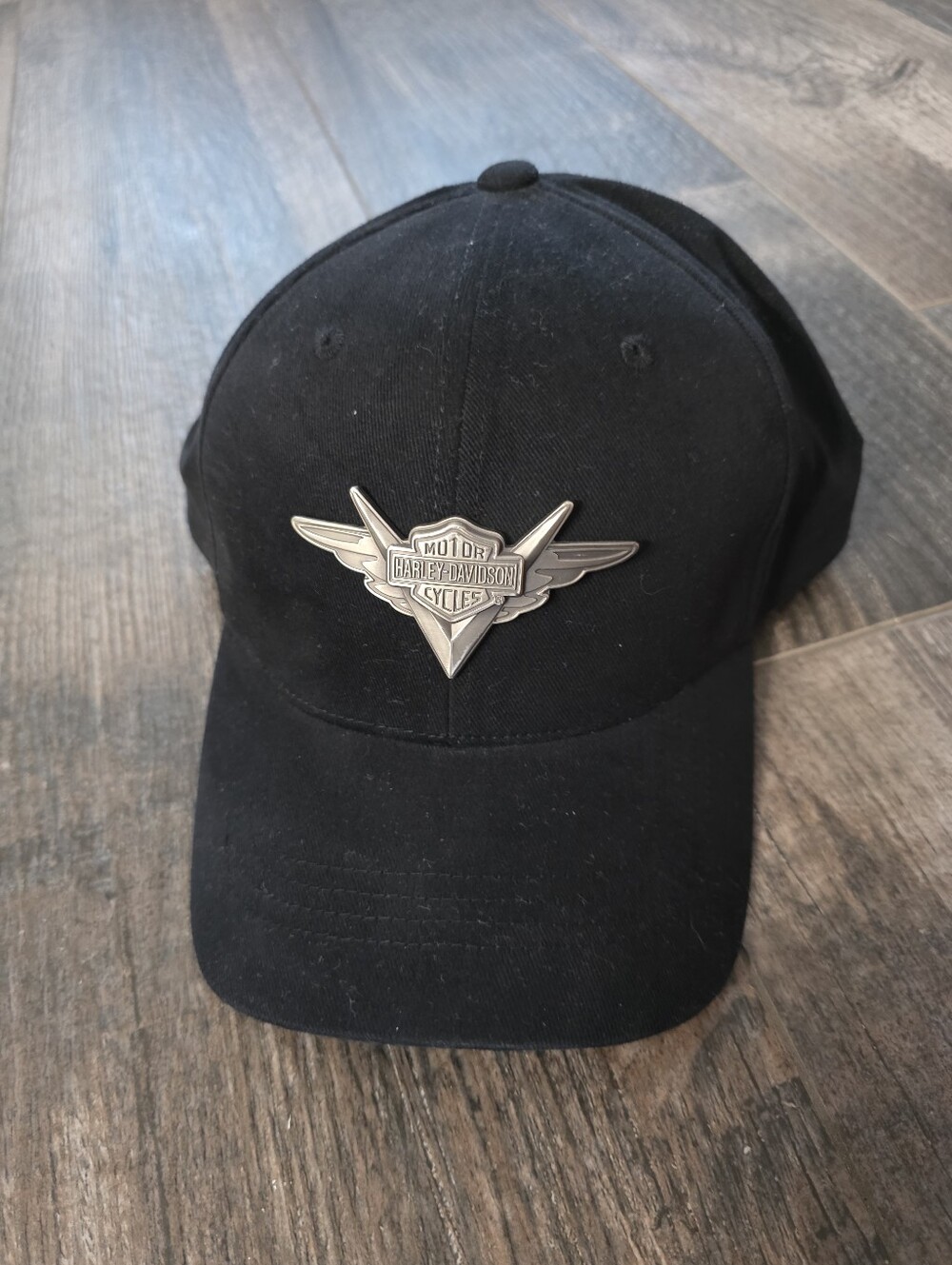 Harley Davidson Motorcycle with Metal Emblem Hat